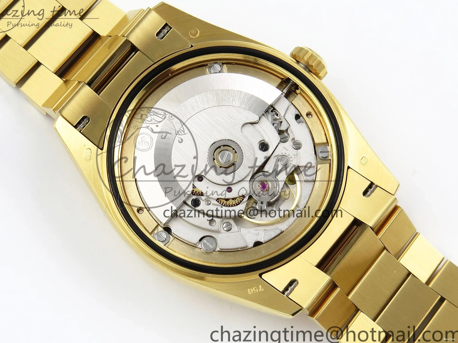 MiroTime 0121 WaterResistant Day Date 36 YG RAF 1:1 Best Edition Brown Oman Dial Diamonds Bezel on YG Bracelet A 1518